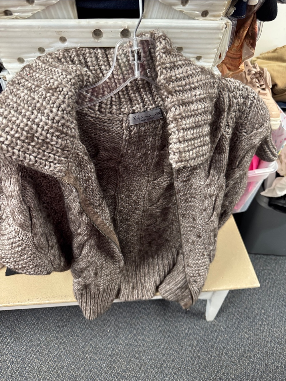 Elsamanda short sleeve alpaca blend cardigan S // 080264